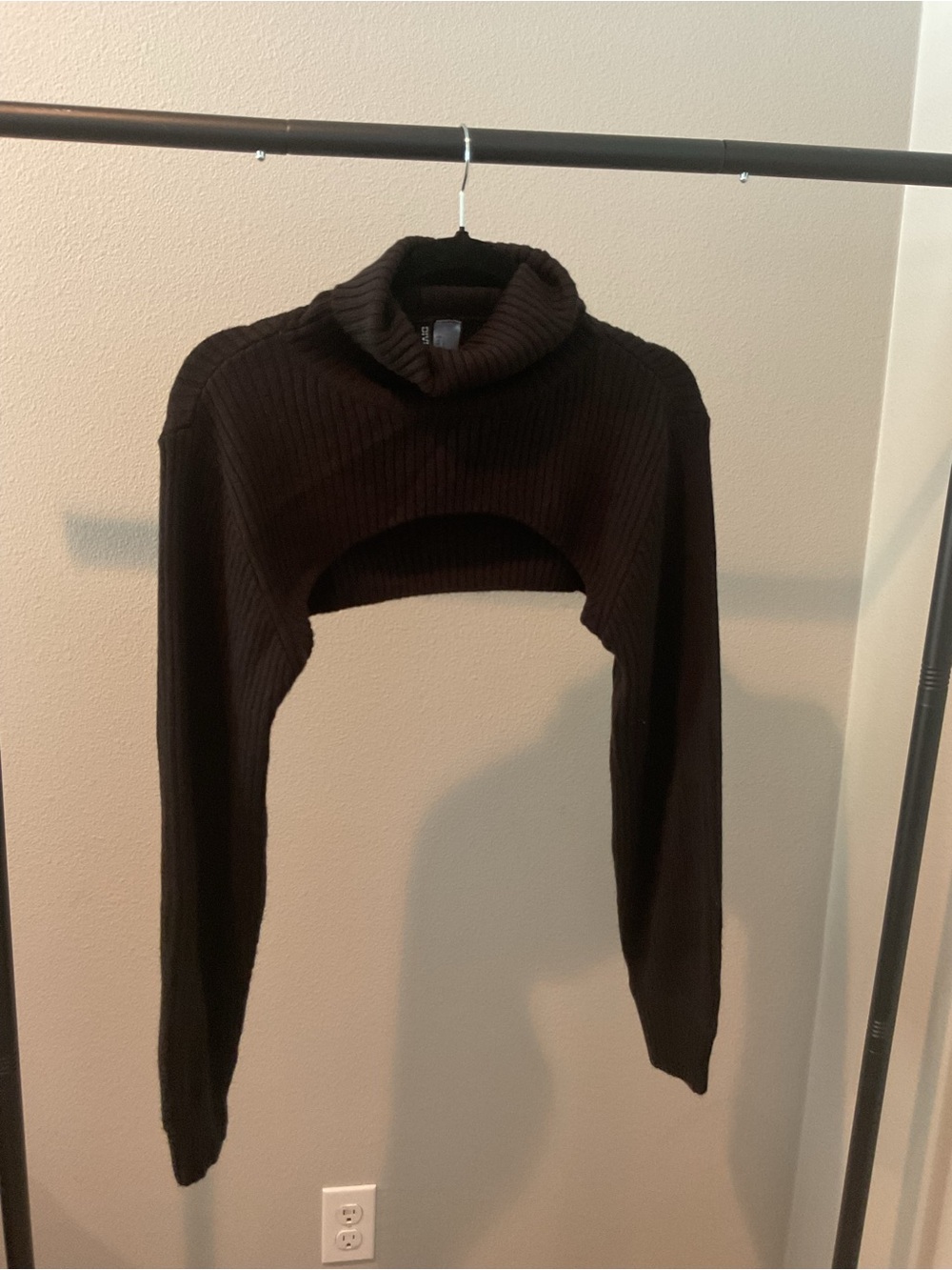 Divided Black Cropped Turtleneck Shrug